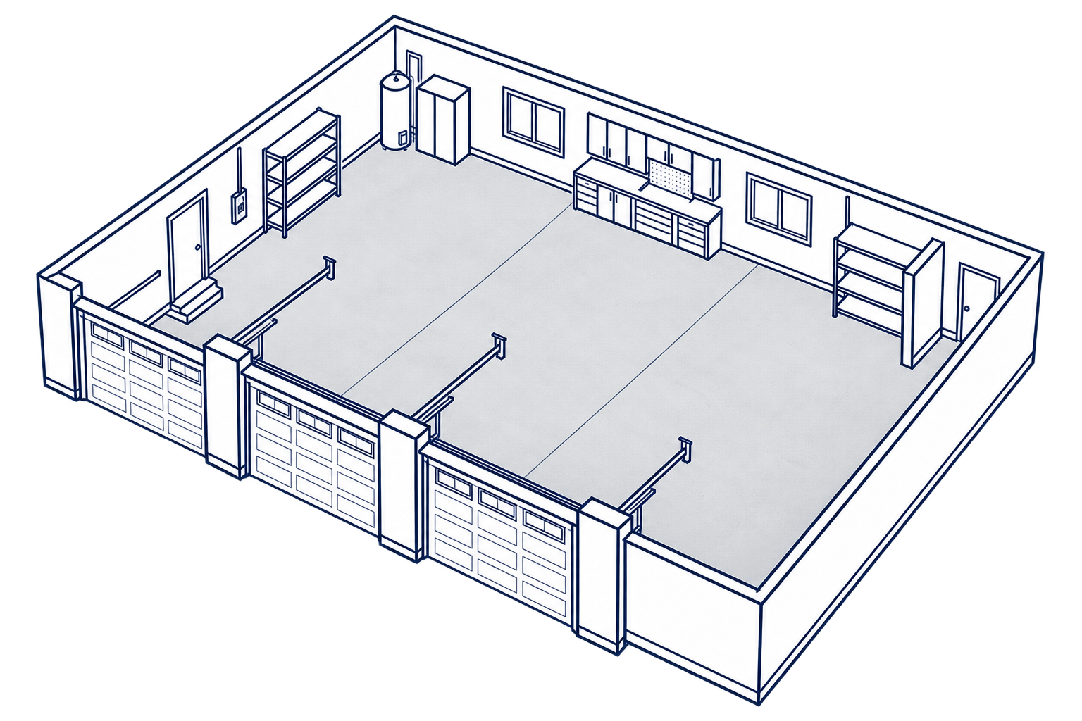 Garage epoxy space illustration