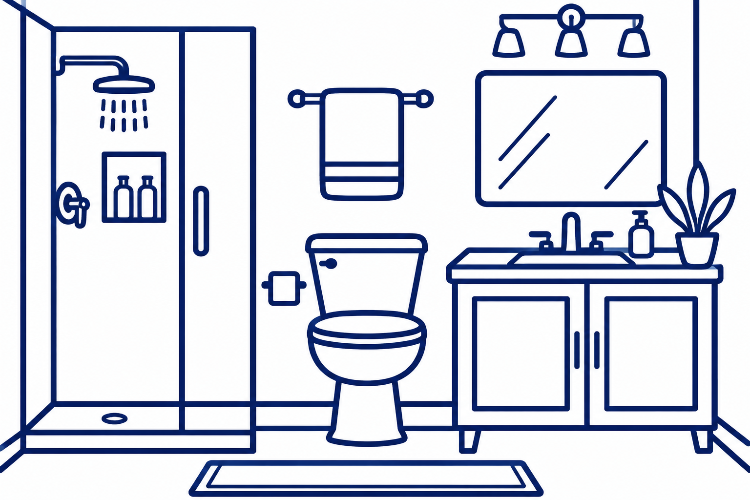 Bathroom epoxy space illustration