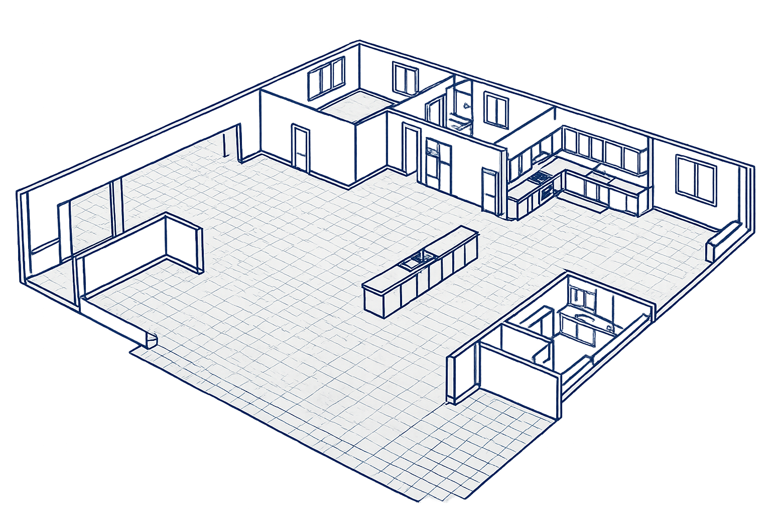 Residential epoxy space illustration